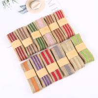 China Striped Colorful 100% Jute Burlap Ribbon Rolls For Decoration on sale