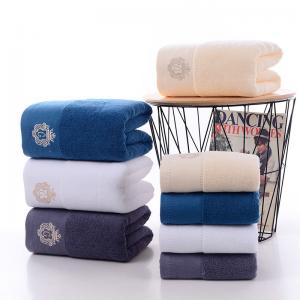 Custom Logo Embroidery White Cotton Towels Pure Cotton Soft Absorbent Towel for Hotel