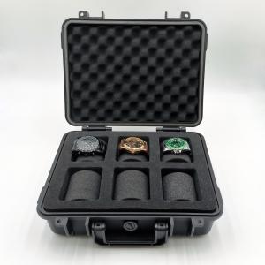 Six Watches Water Resistant Watch Box Black Plastic