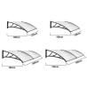 China 80x240cm Polycarbonate Canopy Window Awning Canopy Window Sun Shade Patio Cover Shelter  With Black Support wholesale