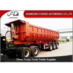 China Three Axles Rear Dump Semi Trailers , Hydraulic Tipping Tractor Trailer supplier