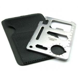11-Function Stainless Steel Credit Card Size Survival Pocket Tool Knives