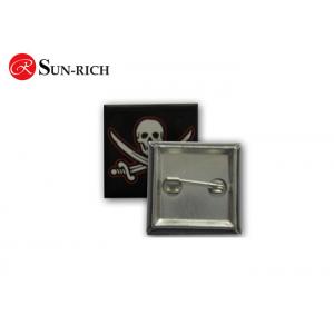 3 cm Square Tinplate Badges with tinplate base