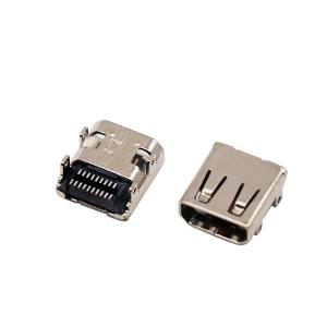 China Gold Plated Micro HDMI Cable Connectors 19 pin DIP+SMT d type female connector supplier