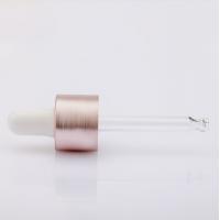China 20/410 Aluminum Plastic Essential Oil Bottle Dropper Cap Brushed Wire Drawing Pink Color on sale