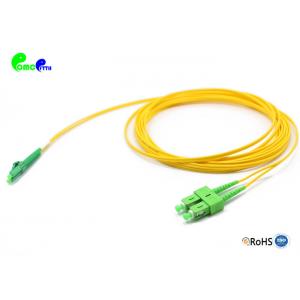 China Optical Fiber Patch Cable SC APC - LC APC OS2 9 / 125um G652D Duplex 2.0mm LSZH Yellow supplier