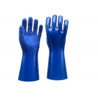 China Single Dipped PVC Dotted Gloves Gauntlet Interlock Liner Stable Working on sale