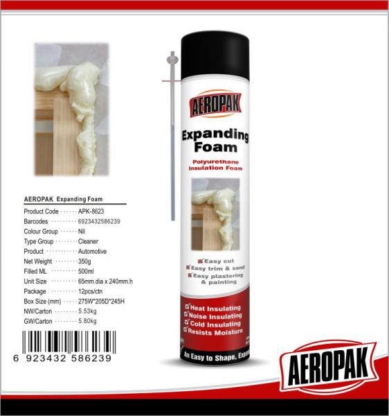 High Temp PU Foam Sealant Expanding Tube Foam For Filling Wall / Window / Pipe