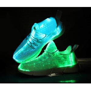 11 Rainbow Fiber Optic LED Shoes Light Up Led Sneakers Breathable Fiber Fabric