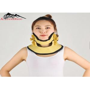 Adjustable Cervical Traction Device Support Inflatable Neck Brace Yellow Color