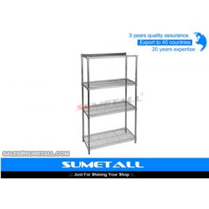 Commercial Metro Chrome Wire Shelving , Metal 4 Tier Wire Storage Racks