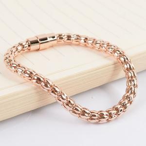 China Custom Luxury 18K Gold and Rose Gold Jewelry Gold Engraved Stainless Steel Bracelet Men supplier