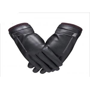 China Thick Mens Leather Gloves Touch Screen Jacquard Technology CE Approved supplier