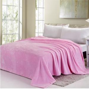 China Blue / Pink Colorful Coral Custom Fleece Blankets , Polyester Soft Kids Fleece Blanket supplier