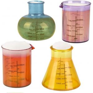 Chemistry Glass Set, 4 Plastic Laboratory Glasses, Funny Scientific Gifts, Cool Chemistry Graduation Gag Gift