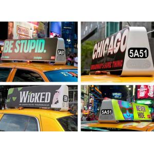 Outdoor LED Taxi Roof Signs , Taxi Cab Advertising Signs High Definition