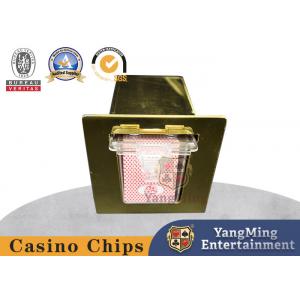 Professional Custom Titanium Gold Metal Baccarat Texas Hold'Em Table Table Top Waste Card Holder