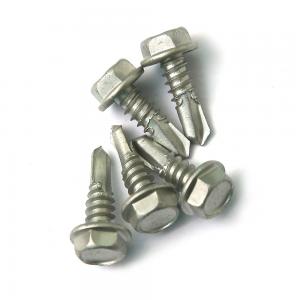 China 1500 Hrs' Salt Spray Test SS 410 Hex Self Drilling Screws Into Steel Environmental Protection Coating supplier