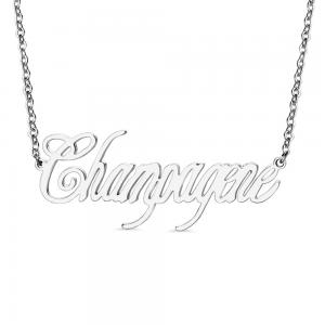 21.7in 2 Gram Custom Silver Necklaces Glossy Girlfriend Gold Plated Name Necklace