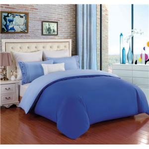 Polyester Cotton Duvet Cover Set Solid Bedding Set Fitted Sheet Pillowcase Queen/King