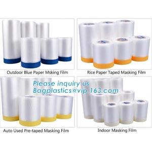 China Outdoor Paper Masking Film, Rice Paper Taped Masking Film, Auto Used Pre-Taped Masking Film, Indoor Masking Film, Cloth supplier