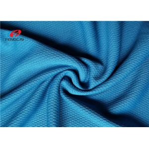 Blue Polyester Shirt Mesh Pique Fabric Silk Jersey Knit Strip Fast Breathable Viscose