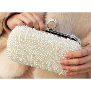 China Bride's rhinestone pearl handbag new dinner evening bag socialite's hand sewed beaded gown small wedding bags supplier