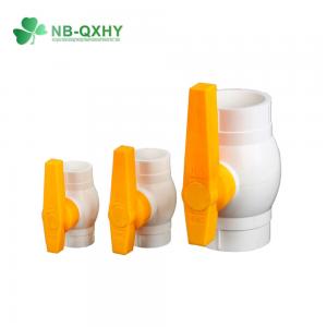 Fixed Ball Valve for Water System PVC Plastic Yellow Handle Socket Straight Through Type