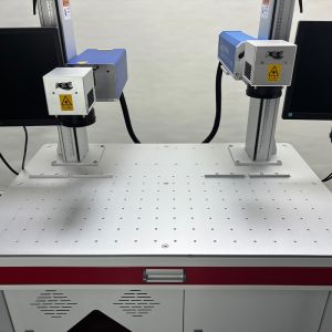 China High-precision Dual-column Laser Marking Machine with Aviation Aluminum Beams and 110mm x 110mm Marking Area for Stable and Durable Performance wholesale