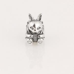 S925 Sterling Silver Screw Easter Bunny Animal Charm Beads Fits European Pandora