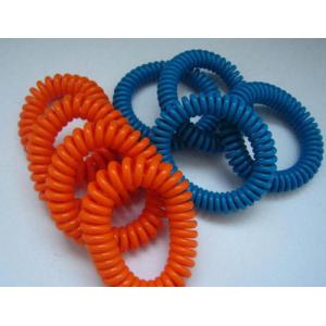 Hand wrist coil spiral stretchable band key chain coils solid orange blue custom colors