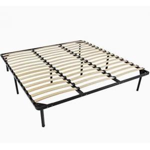 Carbon Steel Metal Bed Frame With Slats , Simple Double Mattress Frame Bedstead