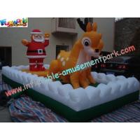 China Commercial Inflatable Christmas Decorations Santa With Deer For Shop on sale