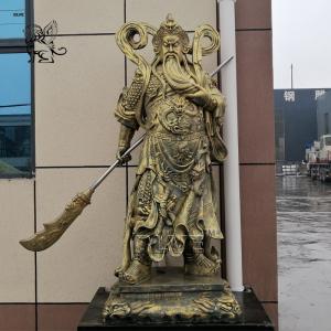 Bronze Guan Gong Sculpture Guan Yu Statue Life Size Feng Shui Metal Sculpture