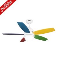China OEM 5 Colorful MDF Blades Modern Ceiling Fan With Light AC Motor on sale