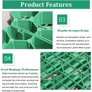 China Permeable Grass Pavers Grid Flat-Interlocked,HDPE Plastic Shed Base For Landscaping And Soil Reinforcement In Parking Lots,RV And Boat Storage Pads,Driveways (8 Pieces/22 Sq.Ft.) (Green) wholesale