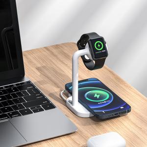 China 15W Fast Charging Desktop 2 In 1 Wireless Charger for Magnetic Watch Mobile Phone supplier