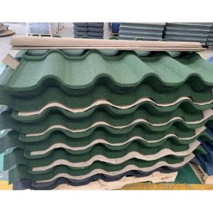 Groove /Golan Tile Frosts Green Color Stone Coated Tile 0.45 AZ70 Stone Coated Metal Tile 50 years Warranty Wave Tiles