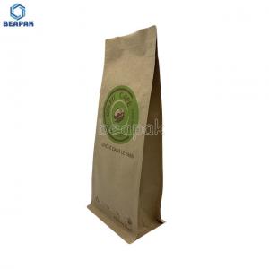 China Aluminum Foil Block Bottom Valve 12Oz Kraft Paper Coffee Bags wholesale