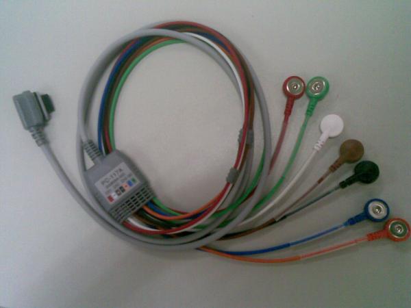 Original GE Seer Light 2008594-002 Holter ECG Cable and Leadwires AHA Snap