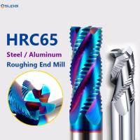 China Carbide Roughing End Mill 4 Flutes CNC Milling Cutter Bits For Steel Metal 4mm To 20mm on sale