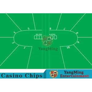 Texas Holdem Standard Casino Table Layout Green With 100% Polyester Fabric