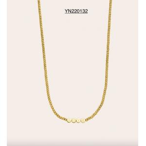China CE K Gold Stainless Steel Fashion Necklaces Luxury LOVE 3d Ball Chain Necklace supplier