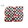 Irregular Embroidered Letter Patch / Iron On Number Patches Color Customized
