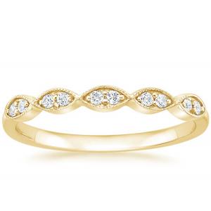 Marquise Shape 14K Yellow Gold Jewelry Ring 1mm-2mm Size Bar Setting Type