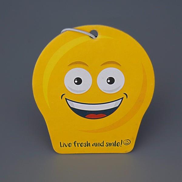 Smiley Yellow Hanging Paper Air Freshener Long Lasting Smell