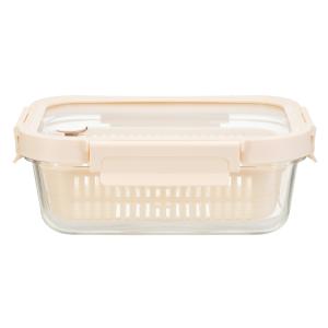China Stackable Airtight Glass Food Container 1050ml with Vented Lid wholesale