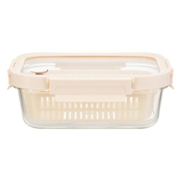 収納可能な防空ガラス食品容器 1050ml 扇風機蓋付き