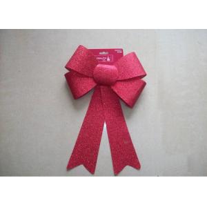 China Metallic PVC Holiday Decoration Ribbon Bow Tie , wrapping glitter ribbon bow supplier
