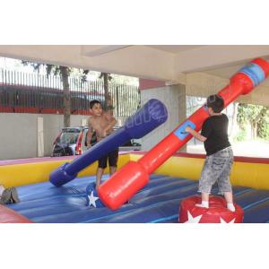 Jeux gonflables de sport de joute rouge et bleue de gladiateur pour des enfants et des adultes